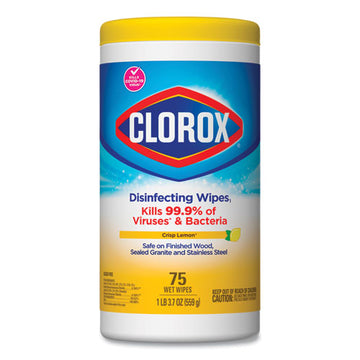 Clorox® Disinfecting Wipes, 7 X 7 3-4, Crisp Lemon, 75-canister freeshipping - TVN Wholesale
